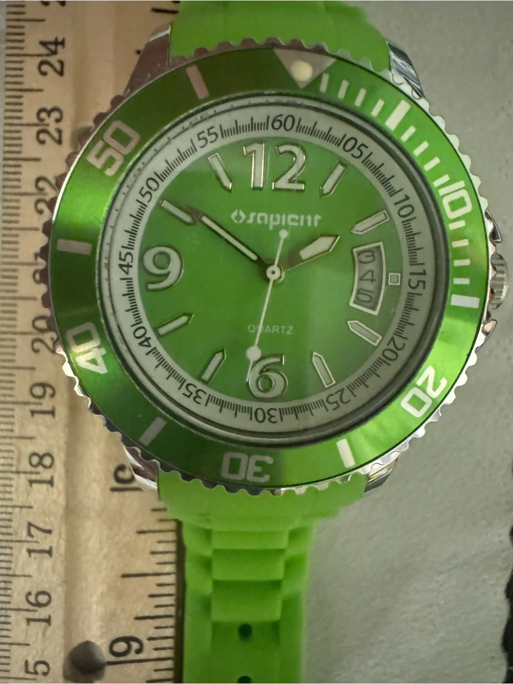 Unisex Sapient Bright Green Silicone Strap Quartz Watch